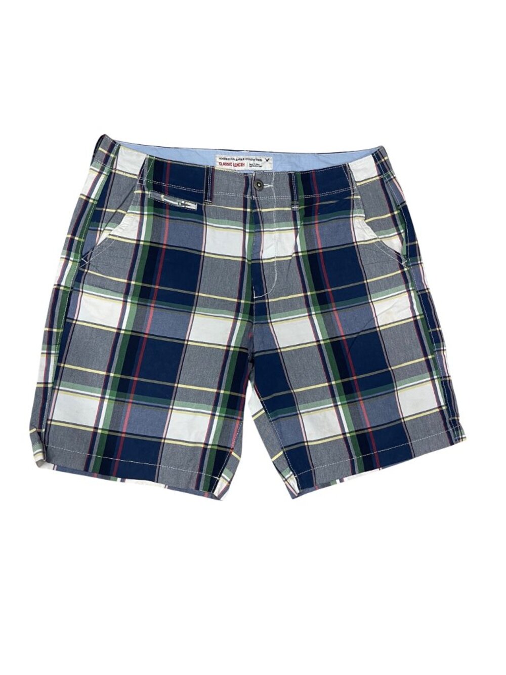 American Eagle Outfitters Classic Length Plaid Chino Shorts Men's Size 36 Cotton